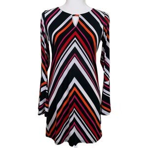 Tacera Mod Stripe Bell Sleeve Dress
